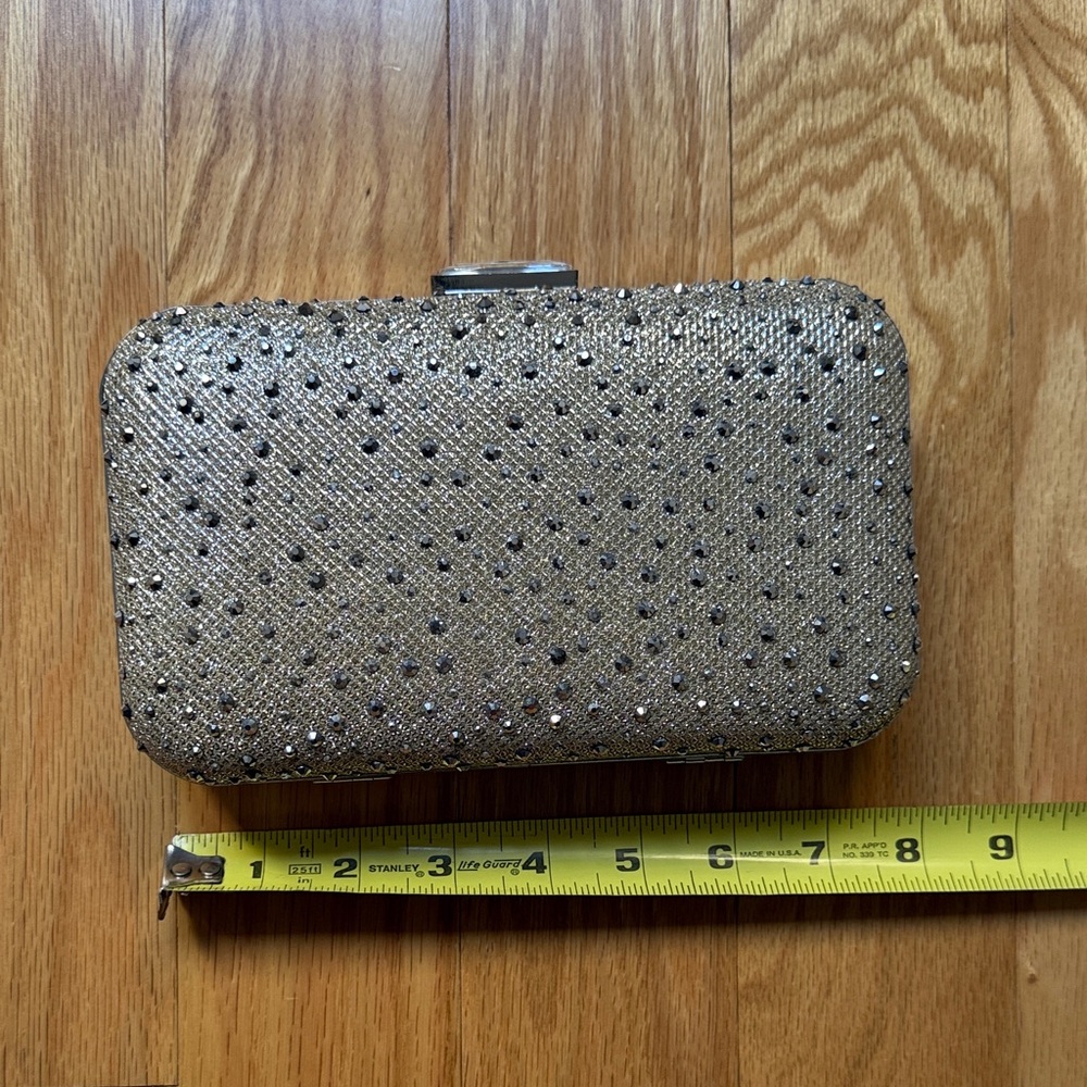 INC International Concepts Gold Rhinestone Evening Clutch